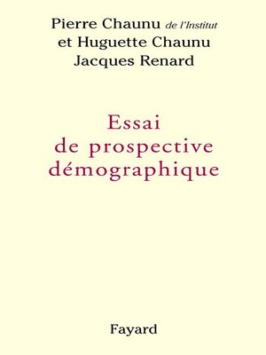 cover image of Essai de prospective démographique